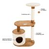 3-Tier Cat Tower with 2 Napping Perches, Cat Condo, 2 Sisal Rope Scratching Posts, and Hanging Toy â€šÃ„Ã¬ Cat Tree for Indoor Cats by Petmaker (Brown) -