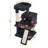 36" Cat Tree with Condo and Scratching Post Tower Kitten Activity Plush Play House Cat Nest - Black