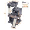 36" Cat Tree with Condo and Scratching Post Tower Kitten Activity Plush Play House Cat Nest - Dark Gray