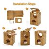 Rattan Cat Litter,Cat Bed with Ball and Cushion, Brown - Default