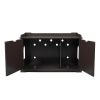 Cat Washroom Bench;  Wood Litter Box Cover with Spacious Inner;  Ventilated Holes;  Removable Partition;  Easy Access - Chocolate Brown