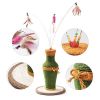 Vintage Vase-shaped Cat Scratching Post with 3 Feather Toys - Default