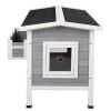 Feral Cat House, Larger Design for 3 Adult Outdoor Cats Weatherproof - Default
