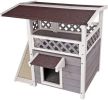Cat House for Outdoor Cats Weatherproof with Scratching Pad and Escape Door - Default