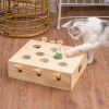 Cat Toy; Interactive Whack-a-mole Solid Wood Toys for Cats - as Pic