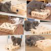 Cat Toy; Interactive Whack-a-mole Solid Wood Toys for Cats - as Pic
