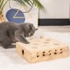Cat Toy; Interactive Whack-a-mole Solid Wood Toys for Cats - as Pic