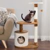 3-Tier Cat Tower with 2 Napping Perches, Cat Condo, 2 Sisal Rope Scratching Posts, and Hanging Toy â€šÃ„Ã¬ Cat Tree for Indoor Cats by Petmaker (Brown) -