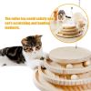Interactive Cat Toy, Modern Cat Tracks, Cat Feather Teaser, Wooden Self-Amusement Pet Toy, Circuit Ball Toy with 3 Levels for Small to Adult Cats Beig