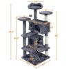 54.5" Double Condo Cat Tree with Scratching Post Tower - darkgray - 54.5in