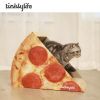 Tinklylife Cat Condo Scratcher Post Cardboard, Looking Well with Delicious Pizza - Default