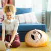 MewooFun Trendy Felt Cat Bed Cave Round Nest Wool Bed Gray for Cats and Kittens - WP053