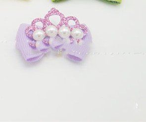 Pet Supplies Head Flower Head Elastic Bow Hair Accessories (Option: Purple-38mm)
