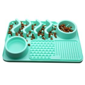 Dog Silicone Licking Pad Pet Licking Mat Silicone Smelling Mat Multifunctional Food Bowl Pets Supplies (Option: Small Lake Blue Licking Pad)