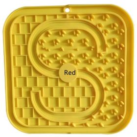 Fashion Simple Silicone Pet Slow Food Mat (Option: Red-S Second Palace Grid)