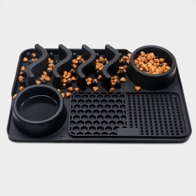 Dog Silicone Licking Pad Pet Licking Mat Silicone Smelling Mat Multifunctional Food Bowl Pets Supplies (Option: Small Black Licking Pad)