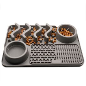 Dog Silicone Licking Pad Pet Licking Mat Silicone Smelling Mat Multifunctional Food Bowl Pets Supplies (Option: Small Dark Gray Licking Pad)