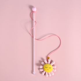 Cartoon Plush Bell Cat Teaser Interactive Sound Toy (Option: Pink Flower)