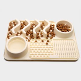 Dog Silicone Licking Pad Pet Licking Mat Silicone Smelling Mat Multifunctional Food Bowl Pets Supplies (Option: Small Milky White Licking Pad)