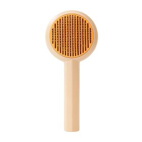 Pet Comb Cat Stainless Steel (Option: Yellow-OPP bagged)