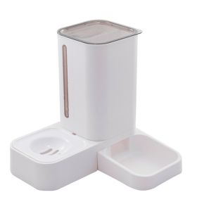 Pet Automatic Water Storage Double Plastic Pet Bowl (Option: Gray)