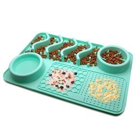 Dog Silicone Licking Pad Pet Licking Mat Silicone Smelling Mat Multifunctional Food Bowl Pets Supplies (Option: Large Lake Blue Licking Pad)