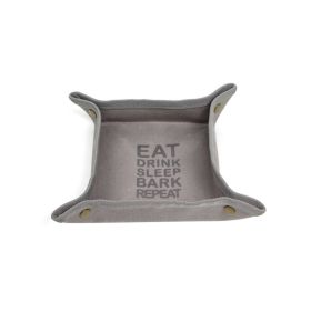 Foldable Canvas Easy To Clean Pet Portable Food Bowl (Option: Mica Gray)