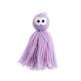 Pet Cat Can Hang Bite-resistant Woolen Yarn Ball Toys (Option: Pink Purple)