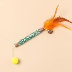 Molar Polygonum Multiflorum Feather Cat Teaser With Bell (Option: Green Rope Single Ball)