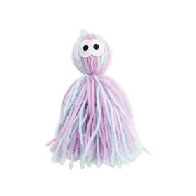 Pet Cat Can Hang Bite-resistant Woolen Yarn Ball Toys (Option: Pink Blue)