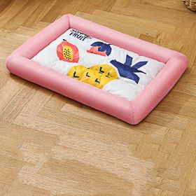 Summer Cool Sandwich Dog's Nest Cushion Pet Supplies (Option: Pink Pineapple-S)