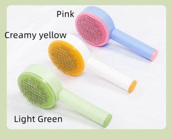 Pet Comb Curved Needle Massage Comb Cat Dog Hair Removal Brush Special Comb For Cleaning Long Hair (Option: Pink-Regular style)