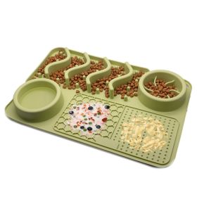 Dog Silicone Licking Pad Pet Licking Mat Silicone Smelling Mat Multifunctional Food Bowl Pets Supplies (Option: Large Light Green Licking Pad)