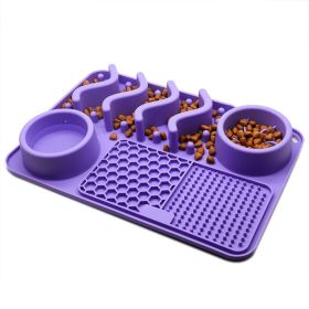 Dog Silicone Licking Pad Pet Licking Mat Silicone Smelling Mat Multifunctional Food Bowl Pets Supplies (Option: Small Purple Licking Pad)