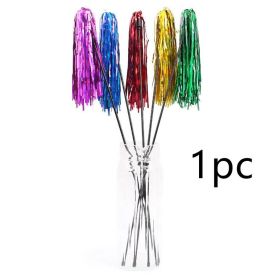 Black PP Rod Sound Paper Color Stripes Cat Teaser (Option: Five Colors Random-Rod 50cm Plus 20cm Ribbon-1pc)