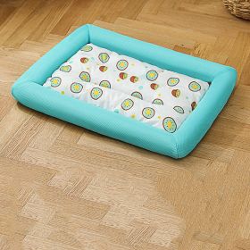 Summer Cool Sandwich Dog's Nest Cushion Pet Supplies (Option: Blue kiwifruit-S)