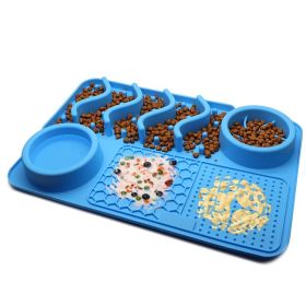 Dog Silicone Licking Pad Pet Licking Mat Silicone Smelling Mat Multifunctional Food Bowl Pets Supplies (Option: Large Sky Blue Licking Pad)