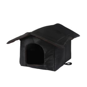 Outdoor Waterproof Wandering Cat Nest Winter Warm Outdoor Foldable Removable Washable Cat House Kennel (Option: Black-L)